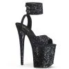 Pleaser 8" Black Glitter Stripper High Heels* Shoes