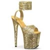Pleaser Shoes 8" Gold Glitter Pumps*