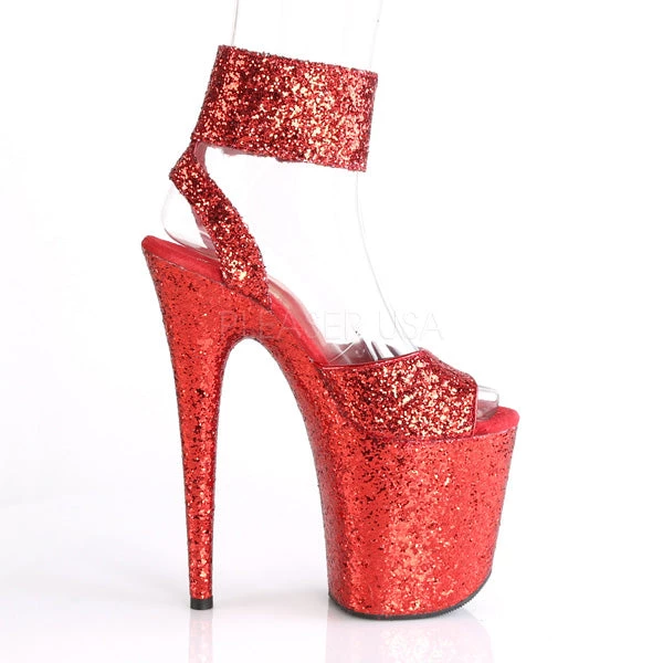 Pleaser 8" Red Glitter Heels* 6 Pleaser 8" Red Glitter Heels*