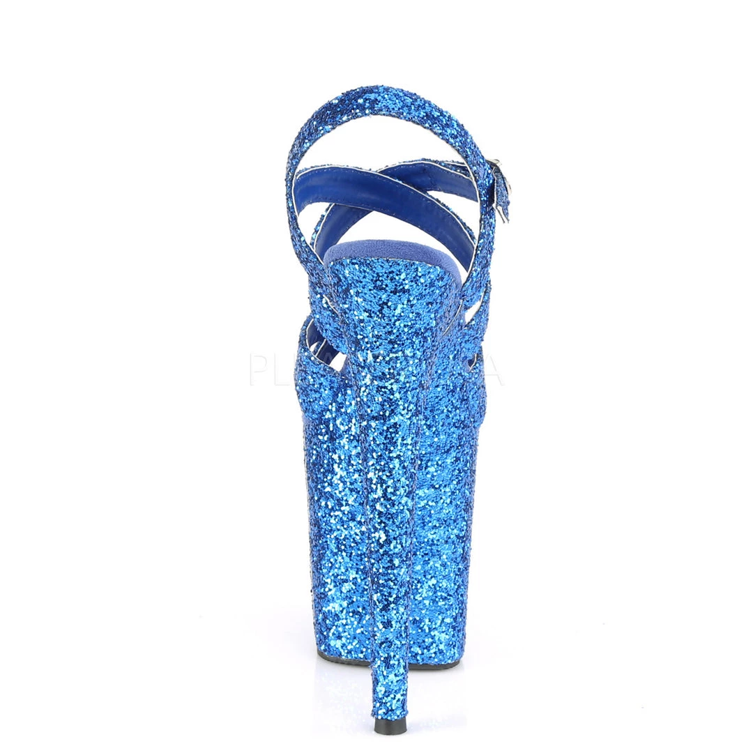 Pleaser 8" Heel Blue Glitter Platforms* Shoes 5 Pleaser 8" Heel Blue Glitter Platforms* Shoes