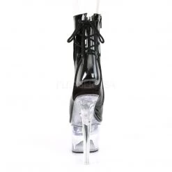 Pleaser 7" Heel Clear/Black Ankle Boot* 9 Pleaser 7