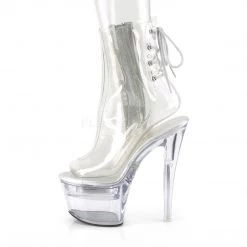 Pleaser Shoes 7" Heel Clear Ankle Boot* 8 Pleaser Shoes 7
