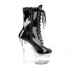 Pleaser Shoes 7" Heel Clear/Black Ankle Booties* 1 Pleaser Shoes 7" Heel Clear/Black Ankle Booties*