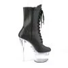 Pleaser Shoes 7" Heel Black Faux Leather Ankle Booties*