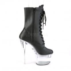 Pleaser Shoes 7" Heel Black Faux Leather Ankle Booties*