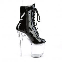 Pleaser 8" Heel Clear/Black Ankle Booties* Shoes