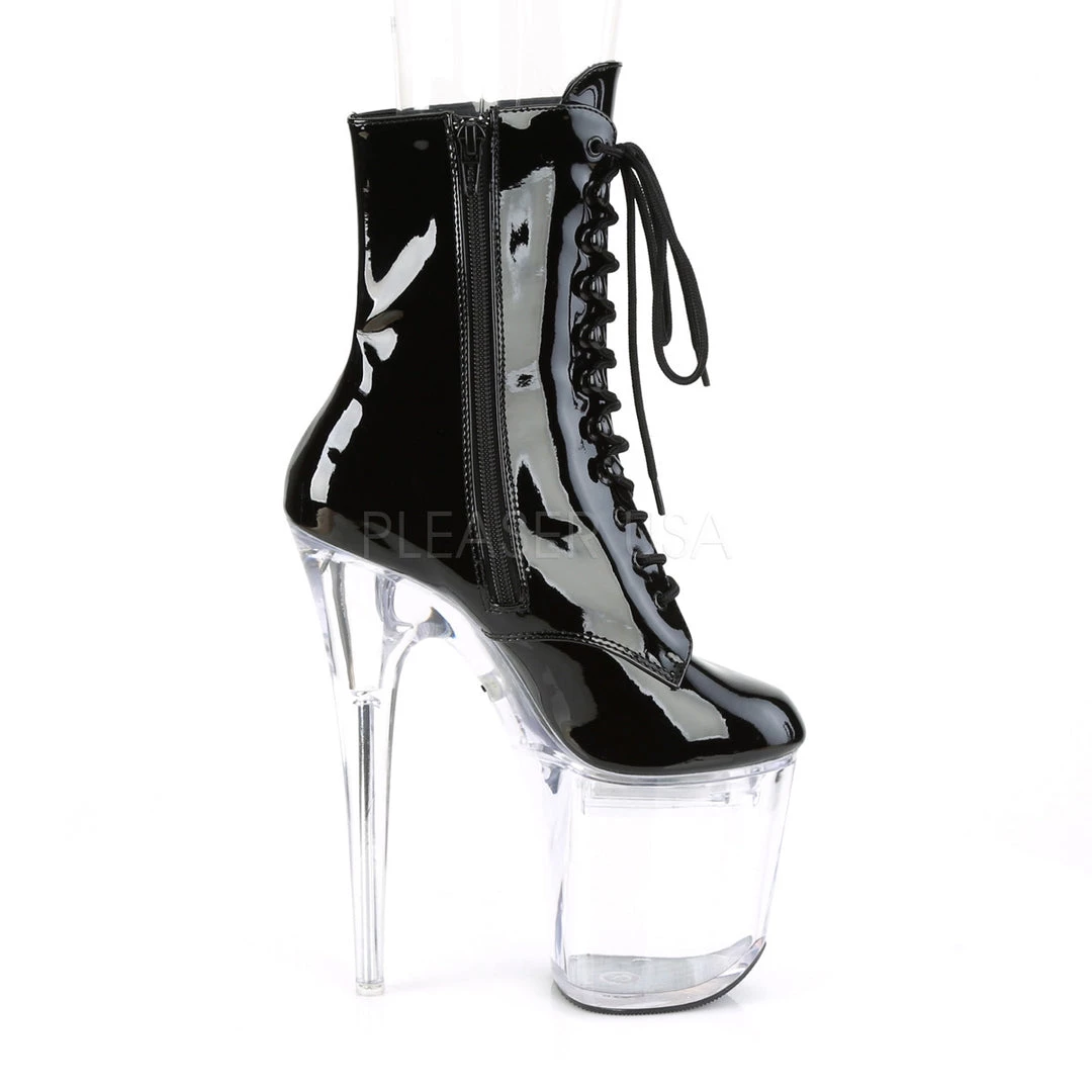 Pleaser 8" Heel Clear/Black Ankle Booties* Shoes 3 Pleaser 8" Heel Clear/Black Ankle Booties* Shoes