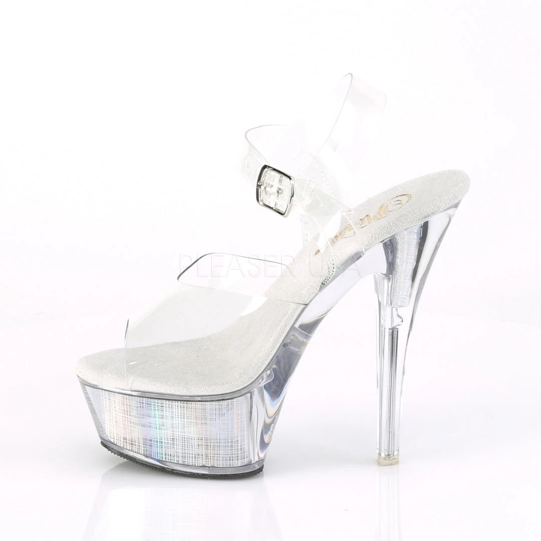 Pleaser Shoes Clear/Silver 6" LED Illuminated Heels* 5 Pleaser Shoes Clear/Silver 6" LED Illuminated Heels*