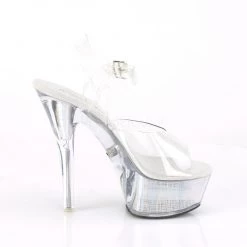 Pleaser Shoes Clear/Silver 6" LED Illuminated Heels*