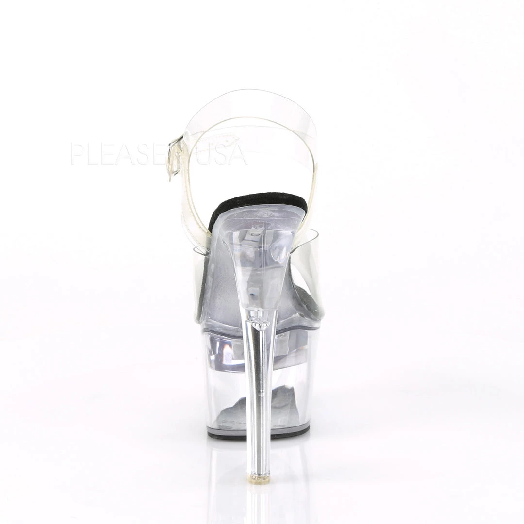 Pleaser Clear/Black 7" LED Illuminated High Heels* 6 Pleaser Clear/Black 7" LED Illuminated High Heels*