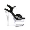 Pleaser 7" Clear/Black LED Illuminated Stripper High Heels*