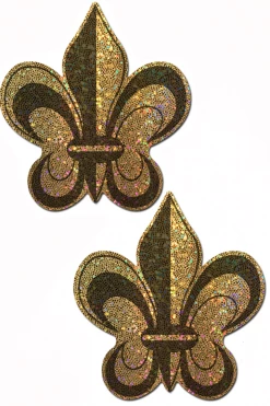 Pastease Fleur-de-lis Glittering Gold Nipple Pasties
