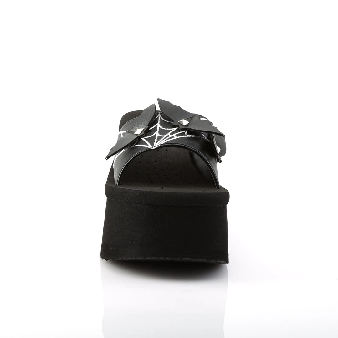 Demonia Shoes Black Vegan Leather 3.5" Platform Bats & Spider Sandals* 4 Demonia Shoes Black Vegan Leather 3.5" Platform Bats & Spider Sandals*