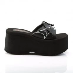 Demonia Shoes Black Vegan Leather 3.5" Platform Bats & Spider Sandals* 9 Demonia Shoes Black Vegan Leather 3.5