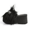 Demonia Black Fur 3.5" Platform Sandals* Shoes 2 Demonia Black Fur 3.5" Platform Sandals* Shoes