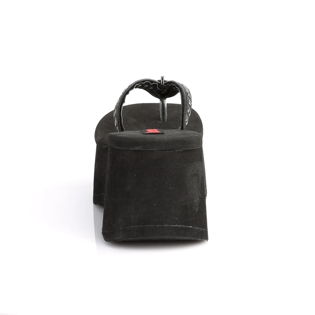 Demonia Black Vegan Leather 3.5" Platform Sandals* Shoes 5 Demonia Black Vegan Leather 3.5" Platform Sandals* Shoes