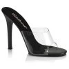Fabulicious Shoes Clear/Black Matte 4.5" Heel Slide