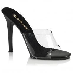 Fabulicious Shoes Clear/Black Matte 4.5