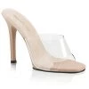 Fabulicious Shoes Clear/Beige Matte 4.5" Heel Slide