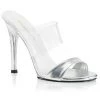 Fabulicious Silver Metallic 4.5" Heel Dual Band Slide
