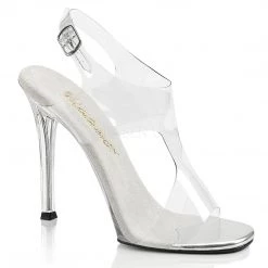 Fabulicious Clear 4.5" Heel Sling Back Sandal Shoes