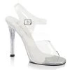Fabulicious Shoes 4.5" Heel Clear Ankle Strap Sandal W/ Mini Glitter
