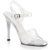 Fabulicious Shoes 4.5" Heel Clear Ankle Strap Sandal