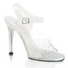 Fabulicious 4.5" Heel Clear Ankle Strap Sandal W/ Rhinestones