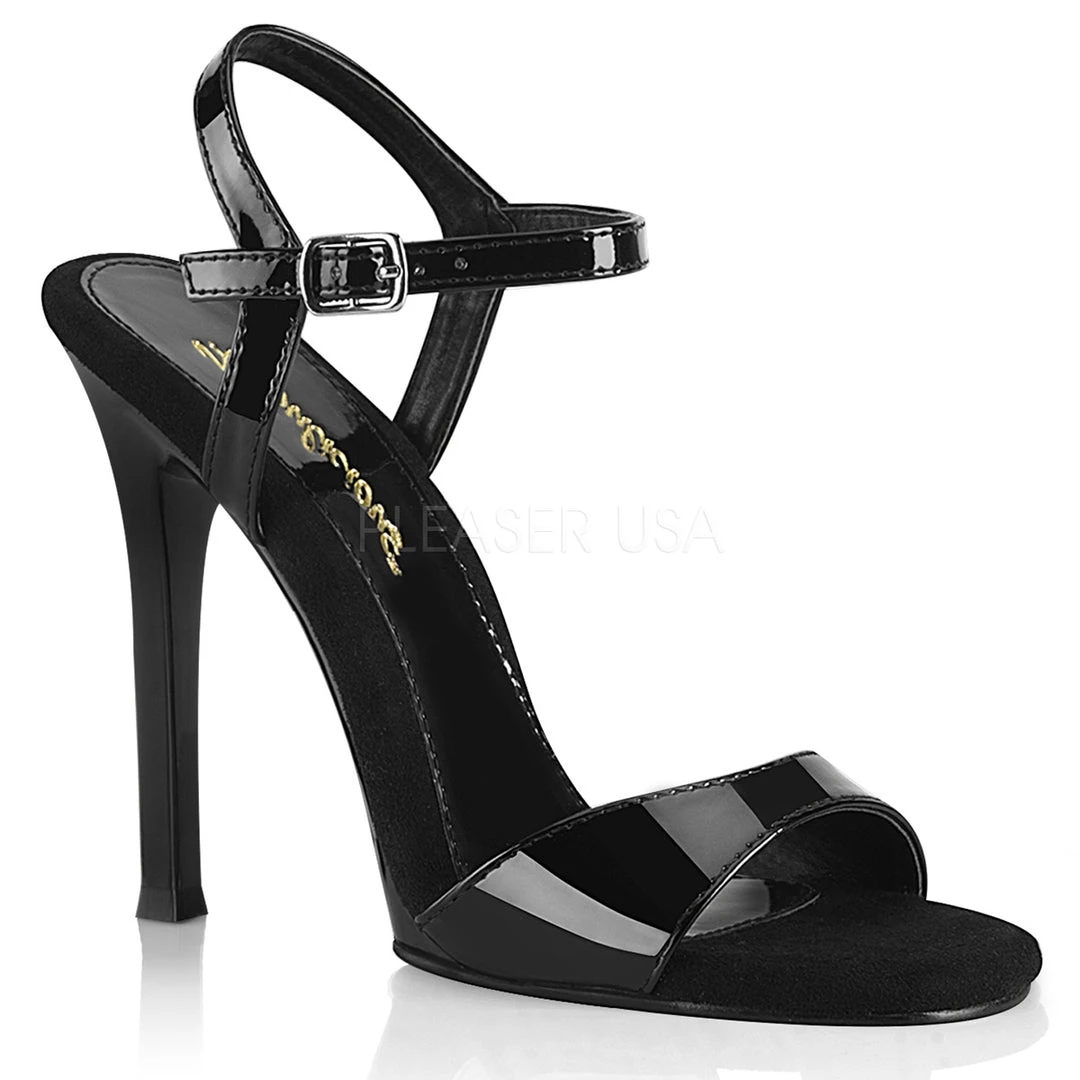 Fabulicious 4.5" Heel Black Ankle Strap Sandal Shoes 3 Fabulicious 4.5" Heel Black Ankle Strap Sandal Shoes