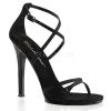 Fabulicious Shoes 4.5" Heel Black Satin Criss Cross Strap Sandal 2 Fabulicious Shoes 4.5" Heel Black Satin Criss Cross Strap Sandal