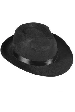 Roma Black Fedora Gangster Hat