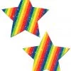 Pastease Glittering Rainbow Star Nipple Pasties Rainbow Clothing