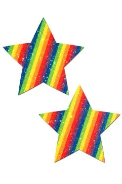 Pastease Glittering Rainbow Star Nipple Pasties Rainbow Clothing