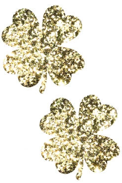 NevaNude New Super Sparkle Gold Glitter Clover Nipple Pasties