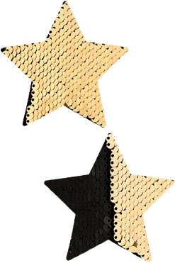 NevaNude Costumes Athena Gold & Black Sequin Star Nipple Pasties