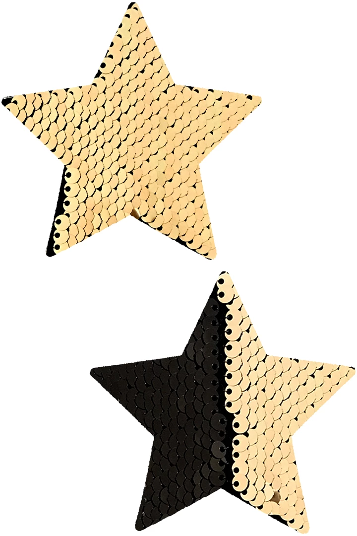 NevaNude Costumes Athena Gold & Black Sequin Star Nipple Pasties 3 NevaNude Costumes Athena Gold & Black Sequin Star Nipple Pasties