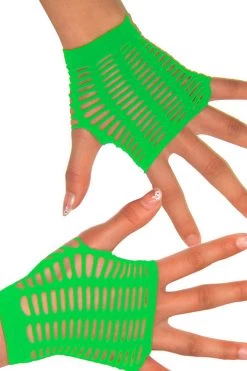 BL Brands Neon Green Fingerless Gloves