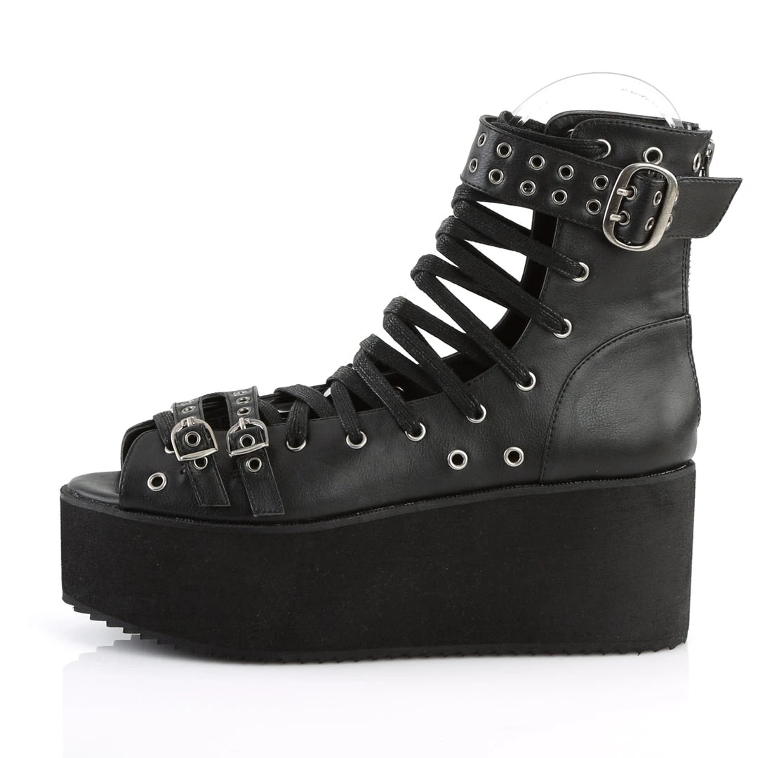 Demonia Black Vegan Leather 2.8" Platform Sandals* 3 Demonia Black Vegan Leather 2.8" Platform Sandals*