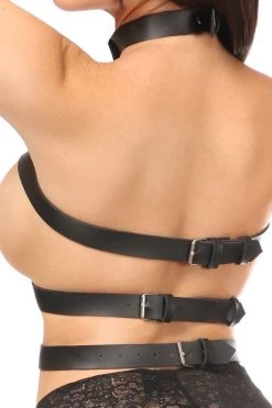 Daisy Corsets Open Cup Pleather Body Harness