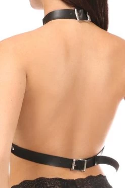 Daisy Corsets Cupless Black Vegan Leather Body Harness BDSM Lingerie 9 Daisy Corsets Cupless Black Vegan Leather Body Harness BDSM Lingerie