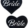 Pastease Bride Black Heart Nipple Pasties Accessories