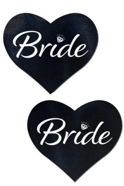 Pastease Bride Black Heart Nipple Pasties Accessories