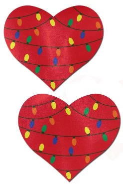 Pastease Christmas Lights Heart Nipple Pasties