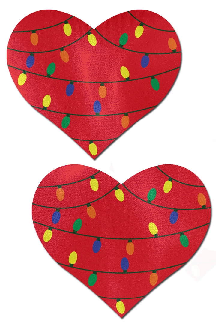 Pastease Christmas Lights Heart Nipple Pasties 3 Pastease Christmas Lights Heart Nipple Pasties