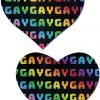 Pastease Rainbow Gay On Black Heart Nipple Pasties