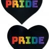 Pastease Rainbow Pride On Black Heart Nipple Pasties Rainbow Clothing