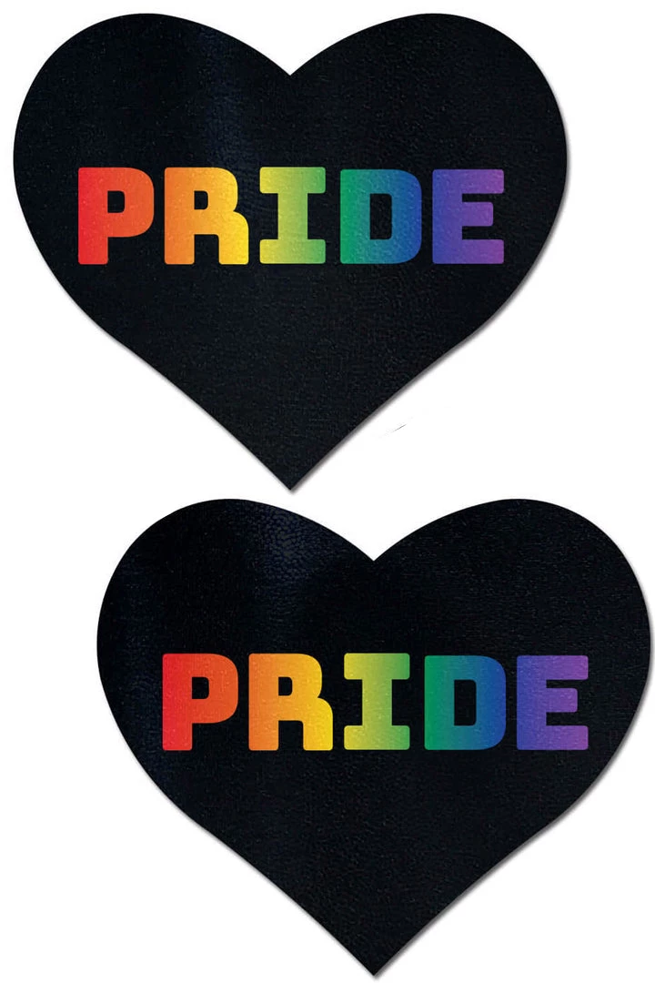 Pastease Rainbow Pride On Black Heart Nipple Pasties Rainbow Clothing 3 Pastease Rainbow Pride On Black Heart Nipple Pasties Rainbow Clothing