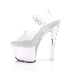 Pleaser Shoes 7" Heel Clear/White LED Illuminated Platforms* 8 Pleaser Shoes 7