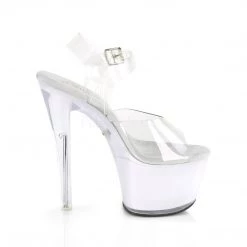 Pleaser Shoes 7" Heel Clear/White LED Illuminated Platforms*