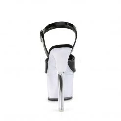 Pleaser Shoes 7" Heel Black/White LED Illuminated Platforms* 9 Pleaser Shoes 7